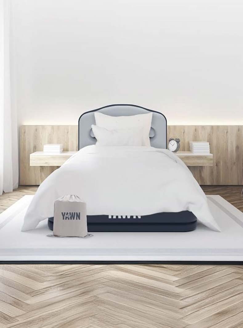 YAWN - Cama De Aire, Cama De Aire Autoinflable Súper Rápida Con Bomba Integrada Y Cabecera Respetuosa Con El Espacio, Queen